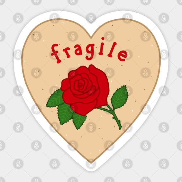 Fragile Mazapan Heart PINK Sticker by thelamehuman
